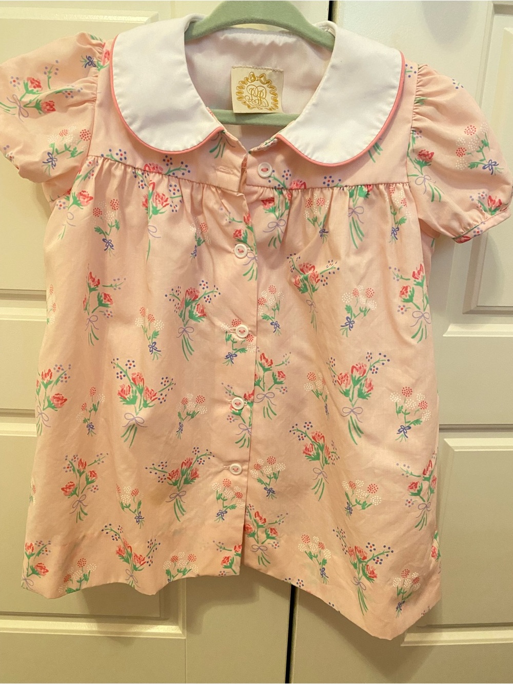 The Beaufort Bonnet Company Pink Floral Peter Pan Collar Dress